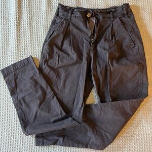 American Eagle Outfitters Dark Gray Paperbag waistband Chinos